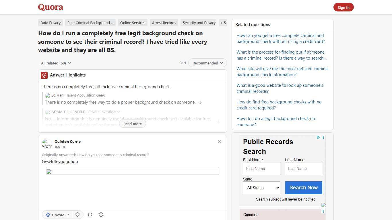 How to run a completely free legit background check on someone to see their criminal record - Quora